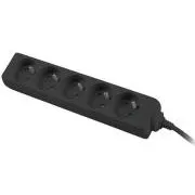 Produžni kabel 230V 3m 5 utičnica crni