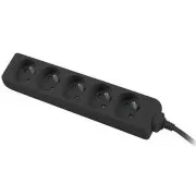 Produžni kabel 230V 3m 5 utičnica crni