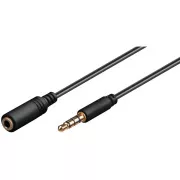 PremiumCord Jack 3.5mm 4 pinski M/Ž 2m