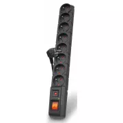 Kabel Acar S8 5m, 8 utičnica, zaštita od prenapona, crni