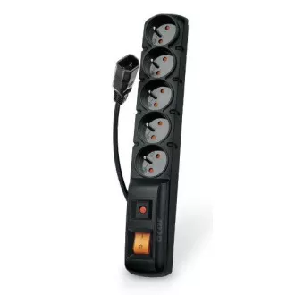 Acar F5 IEC 5m kabel, 5 utičnica, zaštita od prenapona, C14 na UPS, crni Acar F5 IEC 5m kabel, 5 utičnica, zaštita od prenapona, C14 na UPS, crni