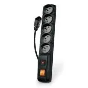Acar F5 IEC 5m kabel, 5 utičnica, zaštita od prenapona, C14 na UPS, crni
