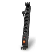 Acar S8 FA Rack 1.5m kabel, 8 utičnica, zaštita od prenapona, za rack, crni