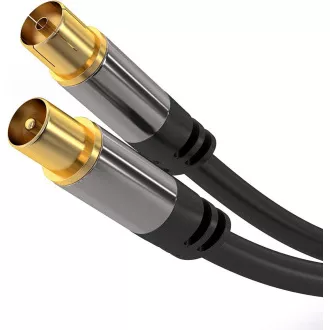 PremiumCord TV antena HQ spojni kabel M/Ž 75Ohm (135dB) 4x oklopljen 5m