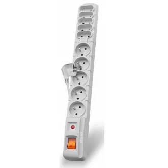 Kabel Acar S10 3m, 5+5 utičnica, zaštita od prenapona, bijeli Kabel Acar S10 3m, 5+5 utičnica, zaštita od prenapona, bijeli