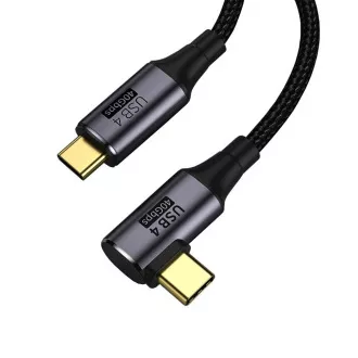 PremiumCord USB4 Gen 3x2 40Gbps 8K@60Hz 240W, Thunderbolt, 0,8m zakrivljen