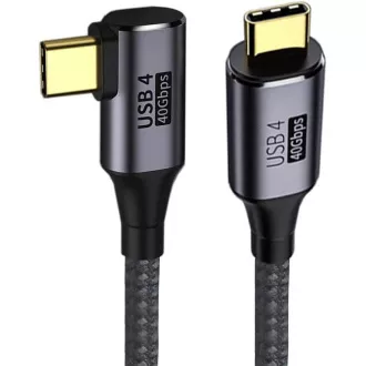 PremiumCord USB4 Gen 3x2 40Gbps 8K@60Hz 240W, Thunderbolt, 0,8m zakrivljen