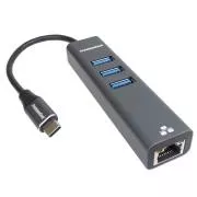 PremiumCord adapter USB-C na Gigabit + 3x USB 3.0