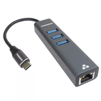 PremiumCord adapter USB-C na Gigabit + 3x USB 3.0