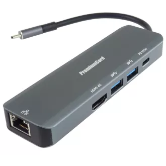 Premium kabel USB-C na HDMI, 2x USB3.2, PD 100 W, RJ45 Premium kabel USB-C na HDMI, 2x USB3.2, PD 100 W, RJ45