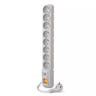 Acar S8 kabel od 1,5 m, 8 utičnica, sivi