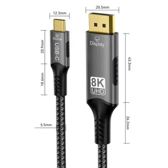 PremiumCord USB-C na DP 1.4, 2 m PremiumCord USB-C na DP 1.4, 2 m