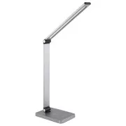 Platinet PDL888S LED stolna lampa 10W, prigušljiva, bežično punjenje, USB priključak, srebrna