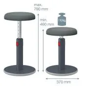 Leitz Ergo Ugodna ergonomska stolica za ravnotežu, siva