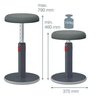 Leitz Ergo Ugodna ergonomska stolica za ravnotežu, siva