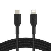 BELKIN kabel pleteni USB-C - Lightning, 1m, crni