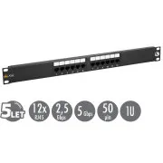 19" patch panel Solarix 12 x RJ45 CAT5E UTP 150 MHz crni 1U SX12-5E-UTP-BK