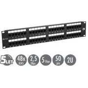 19" patch panel Solarix 48 x RJ45 CAT5E UTP 150 MHz crni 2U SX48-5E-UTP-BK