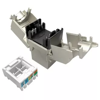 MULTIPAKET 24 kom - samorezajući keystone Solarix CAT6A STP SXKJ-10G-STP-BK-SA Razina komponente i 4PPoE