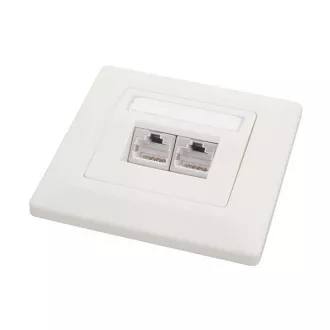 Utičnica Solarix CAT6 STP 2 x RJ45 podžbukna bijela