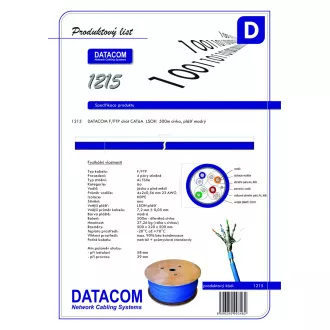DATACOM F/FTP žica CAT6A Eca LSOH 500m kalem plava