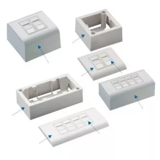 DATACOM Modul podatkovna utičnica UTP CAT5E 4xRJ45 na i ispod žbuke DATACOM Modul podatkovna utičnica UTP CAT5E 4xRJ45 na i ispod žbuke