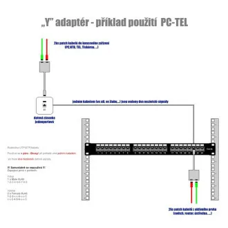 DATACOM "Y" adapter STP CAT5E PC / PC+TEL DATACOM "Y" adapter STP CAT5E PC / PC+TEL