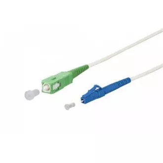 SC/APC - LC/UPC simplex 9/125 SM 5m arm.bijela 3mm B3 LSZH