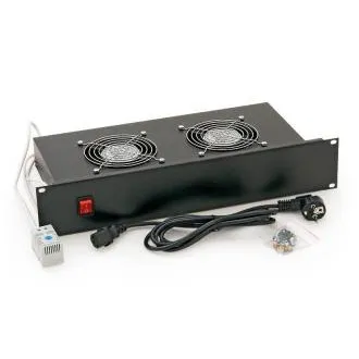 19" horizontalna ventilatorska jedinica 2xventilator-220V/46W termostat 2U crna 19" horizontalna ventilatorska jedinica 2xventilator-220V/46W termostat 2U crna
