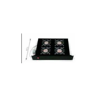 19" horizontalna ventilatorska jedinica 4xventilatora-220V/92W termostat 2U crna 19" horizontalna ventilatorska jedinica 4xventilatora-220V/92W termostat 2U crna
