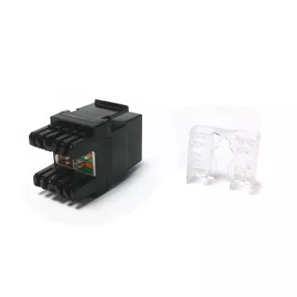 DATACOM UTP Keystone Cat5e Black Dual Slim stražnji urez