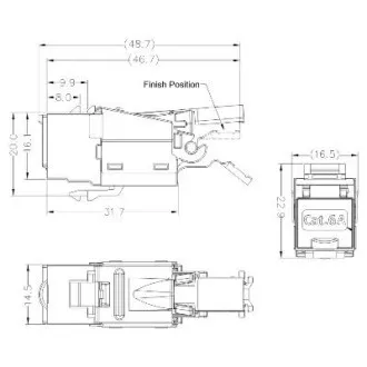 DATACOM STP Keystone 10G RJ45 CAT6A Srebrna DATACOM STP Keystone 10G RJ45 CAT6A Srebrna