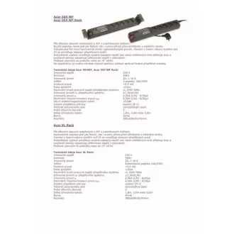 19" utičnica za napajanje. Acar 504WF 5x230V-5m crna + zaštita prekidača 19" utičnica za napajanje. Acar 504WF 5x230V-5m crna + zaštita prekidača