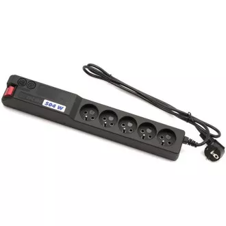 19" utičnica za napajanje. Acar 504WF 5x230V-5m crna + zaštita prekidača 19" utičnica za napajanje. Acar 504WF 5x230V-5m crna + zaštita prekidača