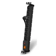 19" napojna ploča ACAR S8/5m 8x220V crna + zaštitni prekidač 10A
