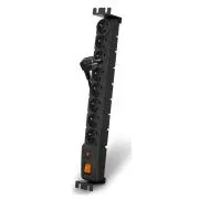 19" napojna ploča ACAR S8/5m 8x220V crna + zaštitni prekidač 10A
