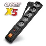 Razvodna ploča ACAR X5/3m 5x220V crna+nadstrujna zaštita