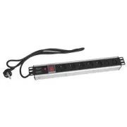 19" razvodna ploča OC 5x230V+2xIEC 2m PPO SW crna