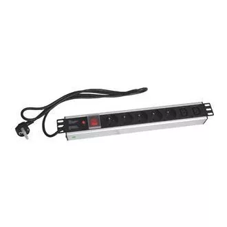 19" razvodna ploča OC 5x230V+2xIEC 2m PPO SW crna 19" razvodna ploča OC 5x230V+2xIEC 2m PPO SW crna