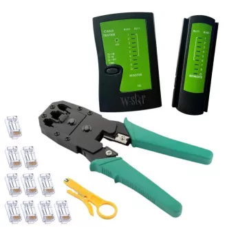 Set alata W-Star Networker WS193, UTP tester, RJ45 RJ11 kliješta, bušilica, 10x RJ45