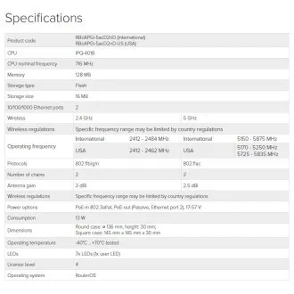 Mikrotik RBcAPGi-5acD2nD, 2.4/5GHz 802.11b/g/n/ac AP/HotSpot cAP ac Mikrotik RBcAPGi-5acD2nD, 2.4/5GHz 802.11b/g/n/ac AP/HotSpot cAP ac