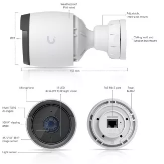 Ubiquiti UVC-G6-Bullet-W - UniFi Protect G6 Bullet, bijela