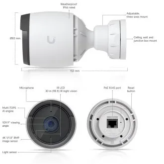 Ubiquiti UVC-G6-Bullet-W - UniFi Protect G6 Bullet, bijela Ubiquiti UVC-G6-Bullet-W - UniFi Protect G6 Bullet, bijela