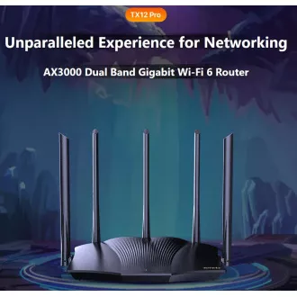Tenda TX12 Pro AX3000 WiFi6 Router, 1x GWAN, 3x GLAN, IPv6, 5x 6dBi, WPA3, Mesh, CZ aplikacija