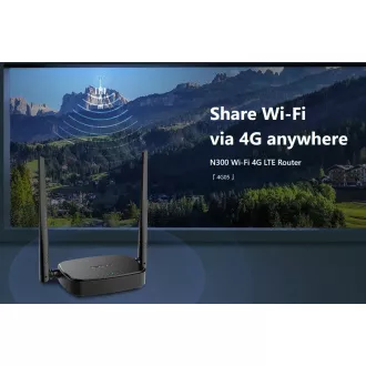 Tenda 4G05 Wi-Fi N300 4G / 3G LTE ruter, 2x WAN/LAN, 1x nanoSIM, IPv6, VPN, LTE Cat.4, CZ App
