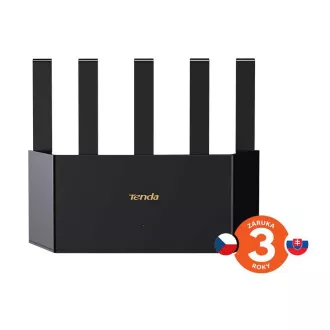 Tenda TX12L Pro AX3000 WiFi 6 isprepleteni usmjerivač, 1x GWAN, 3x GLAN, IPv6, 5x 6dBi, WPA 3, CZ aplikacija