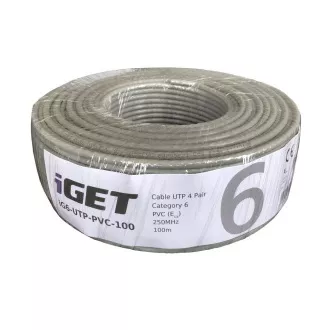 Instalacijski kabel iGET CAT6 UTP PVC Eca 100m/kutija, kabelska žica, klase reakcije na požar Eca