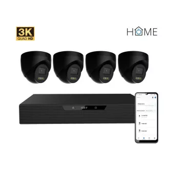 iGET HOME N85P4 - kamera NVR PoE set 3K rezolucije, 8CH NVR + 4x kamera sa zvukom, IR i LED