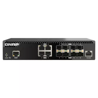 QNAP upravljani prekidač QSW-M3212R-8S4T (4x 10GbE porta + 8x 10G SFP+ porta, pola širine)
