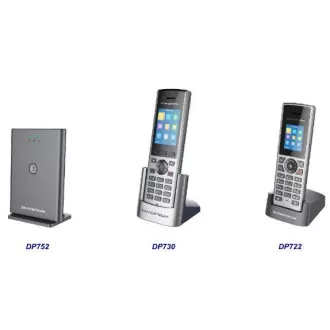 Grandstream DP730 IP telefon, 2,4" trakasti zaslon, 2SIP račun, video, BT, Micro USB, HAC, Pritisni za razgovor